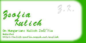 zsofia kulich business card